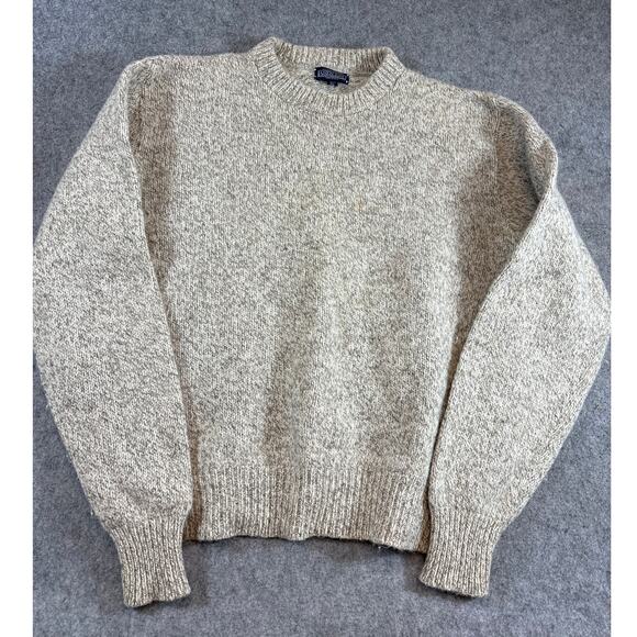 Lands' End Other - Vintage 90s Lands End Sweater Mens Tan Wool Pullover Jumper Crewneck Preppy XL